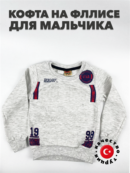 Кофта на флисе для мальчиков, "PirPir", беживый, b1010301802 r1010301802 - фото 57960