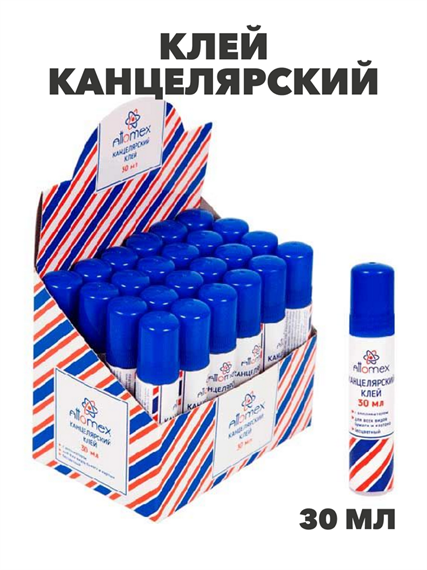 Клей канцелярский 30мл ATTOMEX 4040010 в пластик.бутылочке с апплик., y5060202830 y5060202830 - фото 59523