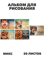 Альбом для рисования 20 листов, на скобе, ХАТ "Наши верные друзья" тиснение,асс, y5030102936 y5030102936