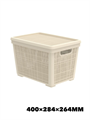 Плетёная корзина для хранения с крышкой «Лён» 22л (400×284×264мм) (слоновая кость), m305022189 m3050221891 - фото 53842