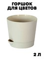 Горшок для цветов Интерм, с подставкой, 20x20x18 см, 2 л, кремовый f111222160 - фото 57748