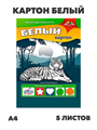 Картон белый А4 5листов АППЛИКА "Белый тигр", y5130102781 y5130102781 - фото 59418